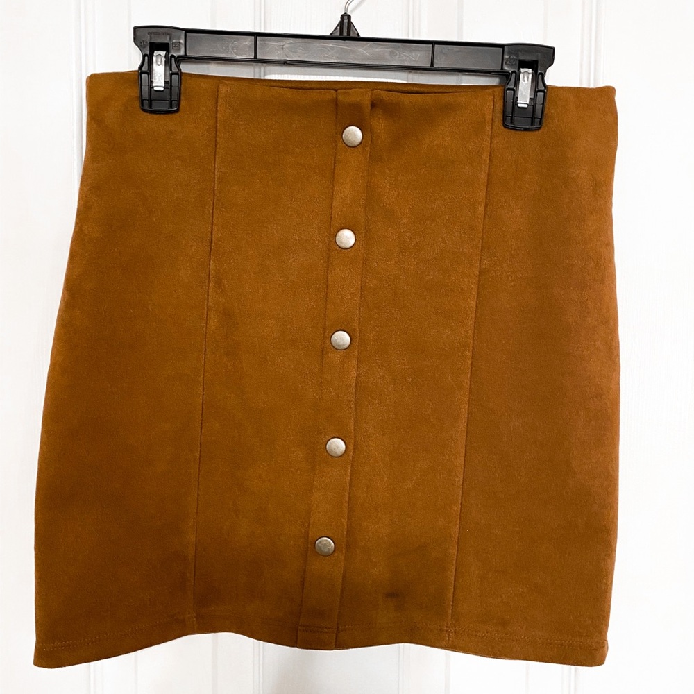 MACY’S | suede pencil skirt in tan/brown